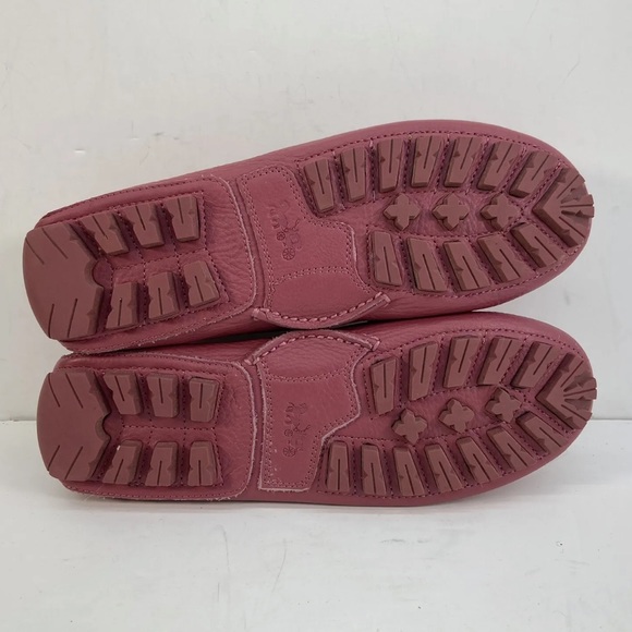 Coach Arlene Pebbled Pink Leather Slip On Moccasin Horsebit Loafers - Picture 8 of 10